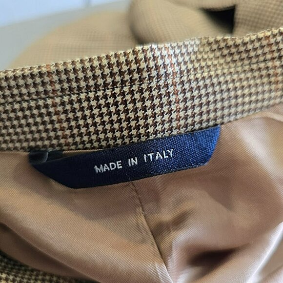 Brooks Brothers Worsted Wool Houndstooth Plaid Suit Sport Coat Jacket Blazer 44 - Picture 6 of 8